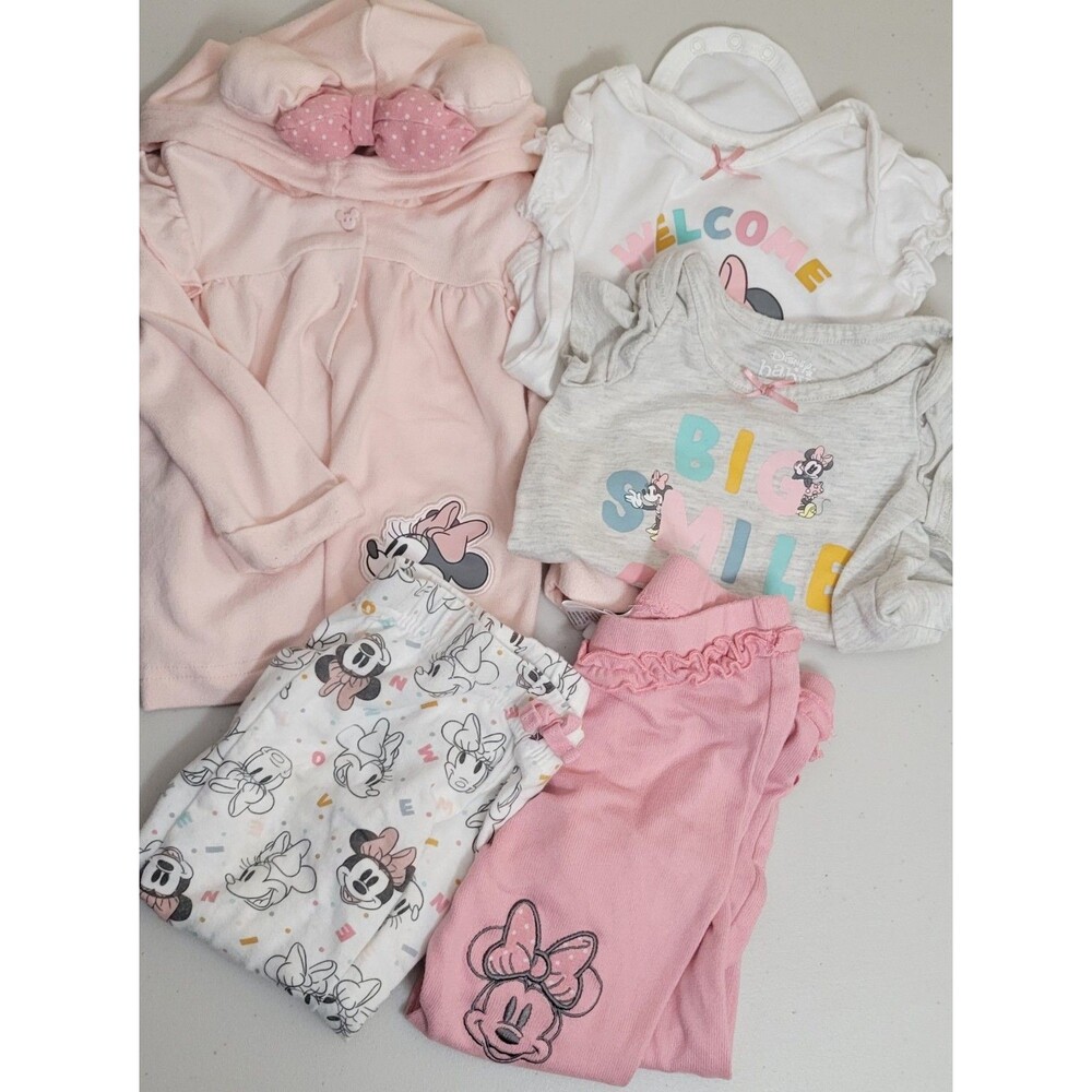 Lot Of Disney Baby Mini Mouse Baby Girl Clothing Size 12 Months Pant And Shirts